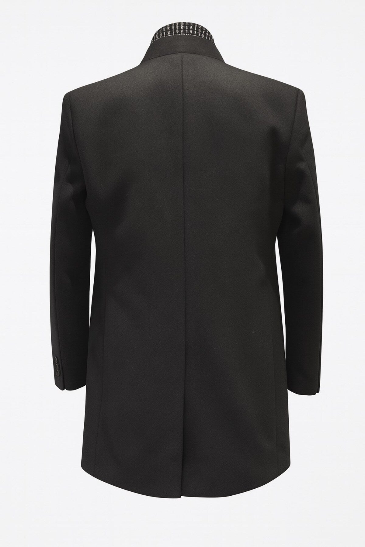 Erkek Uzun Kaşe Kaban – İtalyan Kesim Slim Fit Şık Model - Siyah