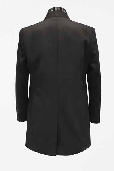 Erkek Uzun Kaşe Kaban – İtalyan Kesim Slim Fit Şık Model - Siyah