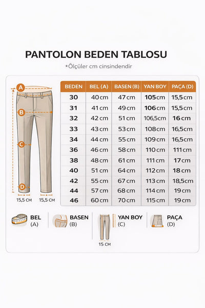 Erkek Tam Beli Lastikli Duble Paça Likralı Kumaş Pantolon - Siyah