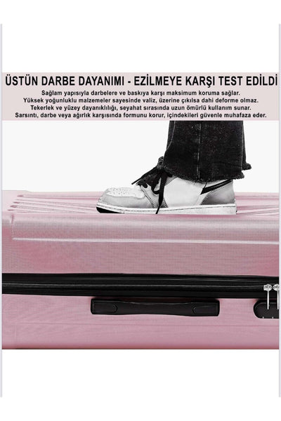 ABS Ultra Hafif Sert Kaplama Valiz Luna - Pembe