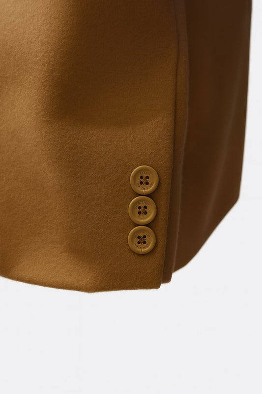Erkek Uzun Kaşe Kaban – İtalyan Kesim Slim Fit Şık Model - Kahverengi
