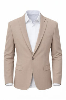 Erkek Slim Fit Tek Düğmeli Blazer Ceket – Vizon Renk, Şık ve Modern Kesim - Bej
