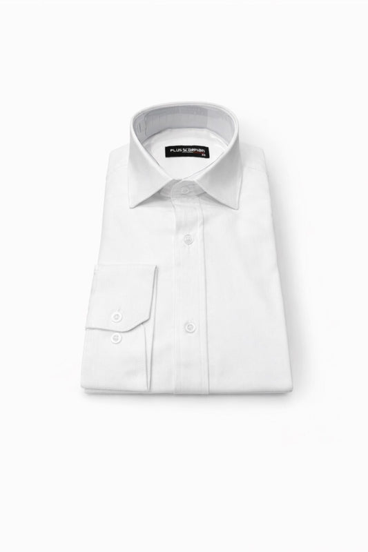 Erkek Beyaz Klasik Gömlek – Slim Fit, Düz Model, Şık Ofis & Günlük Kombin - Beyaz