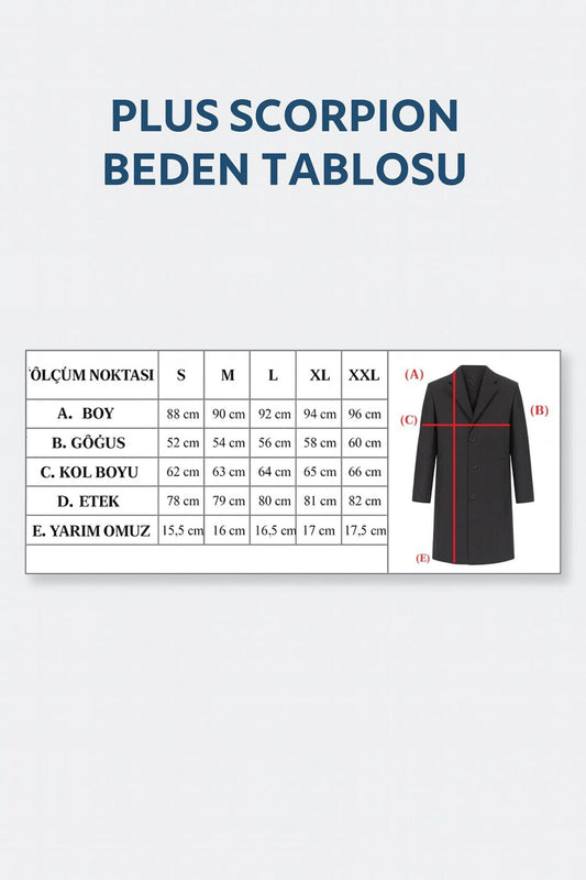 Erkek Uzun Kaşe Kaban – İtalyan Kesim Slim Fit Şık Model - Kahverengi