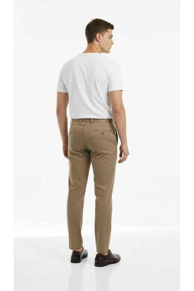 Erkek Slim Fit Klasik Kumaş Pantolon – Dar Kesim, Günlük ve Ofis Kullanımına Uygun Şık Tasarım - Bej