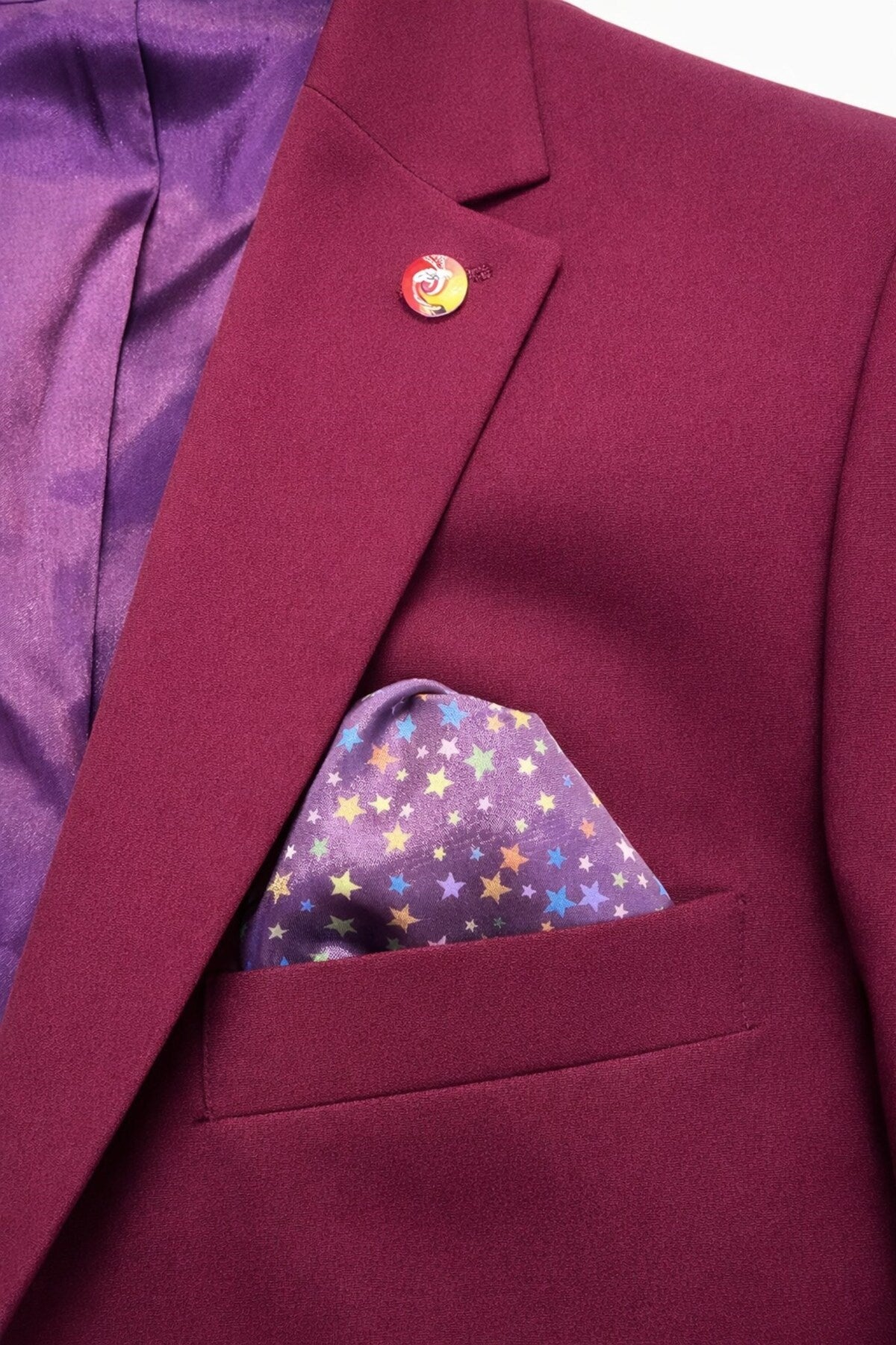 Erkek Mono Yaka Tek Düğmeli Çift Yırtmaçlı Blazer Ceket – Premium Dokuma Kumaş, 8 Renk - Kırmızı