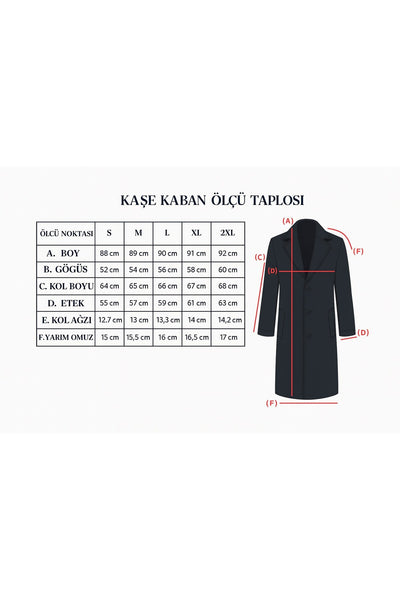 Erkek Slim Fit Kaşe Kaban – Çıkarılabilir Ribanalı Fermuarlı Yaka, S–XXL - Bej