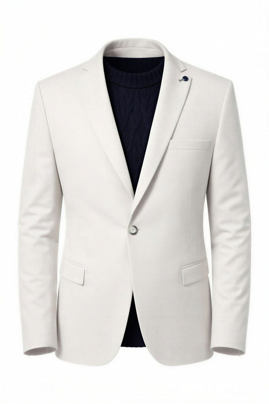 Taş Rengi Slim Fit Erkek Blazer Ceket – Modern Ofis & Davet Stili - Bej
