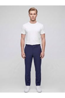 Erkek Yazlık Bağcıklı Kumaş Pantolon – Slim Fit Rahat Kesim Günlük Pantolon - Lacivert