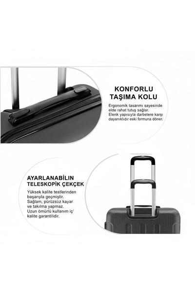 ABS Ultra Hafif Sert Kaplama Valiz Luna - Siyah