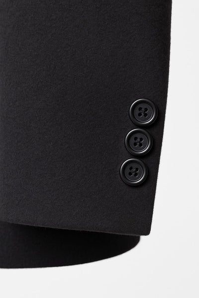 Erkek Uzun Kaşe Kaban – İtalyan Kesim Slim Fit Şık Model - Siyah