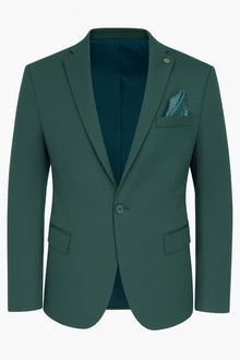 Petrol Yeşili Erkek Blazer Ceket – Esnek Comfort Kumaş, Slim Fit İtalyan Kesim Tek Düğmeli Model - Yeşil
