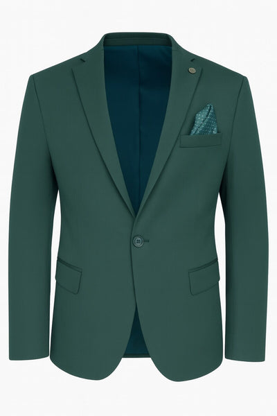 Petrol Yeşili Erkek Blazer Ceket – Esnek Comfort Kumaş, Slim Fit İtalyan Kesim Tek Düğmeli Model - Yeşil