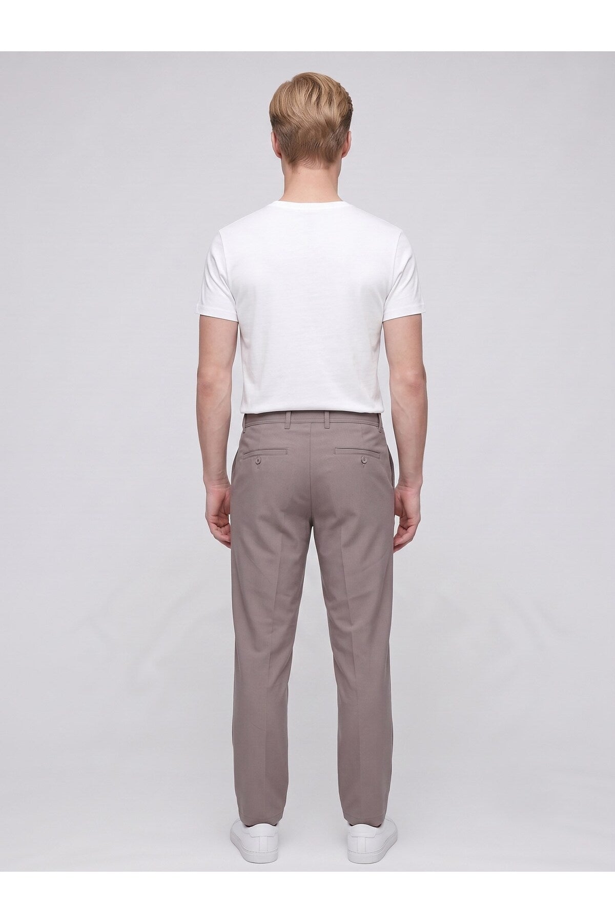 Erkek Yazlık Bağcıklı Kumaş Pantolon – Slim Fit Rahat Kesim Günlük Pantolon - Turuncu