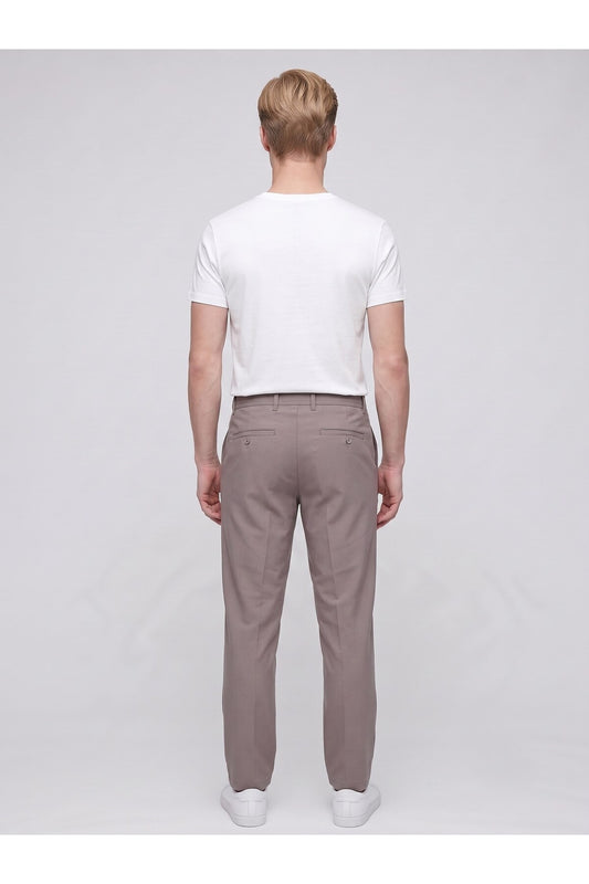 Erkek Yazlık Bağcıklı Kumaş Pantolon – Slim Fit Rahat Kesim Günlük Pantolon - Turuncu