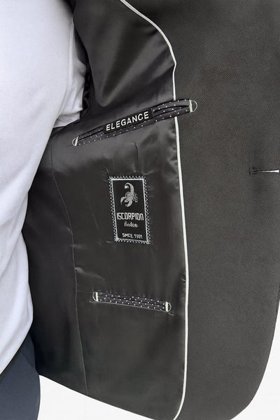 Erkek Siyah Blazer Ceket – İtalyan Kesim, Tek Düğmeli,Çift Yırtmaçlı Şık Klasik Model - Siyah