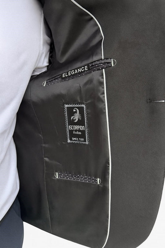 Erkek Siyah Blazer Ceket – İtalyan Kesim, Tek Düğmeli,Çift Yırtmaçlı Şık Klasik Model - Siyah