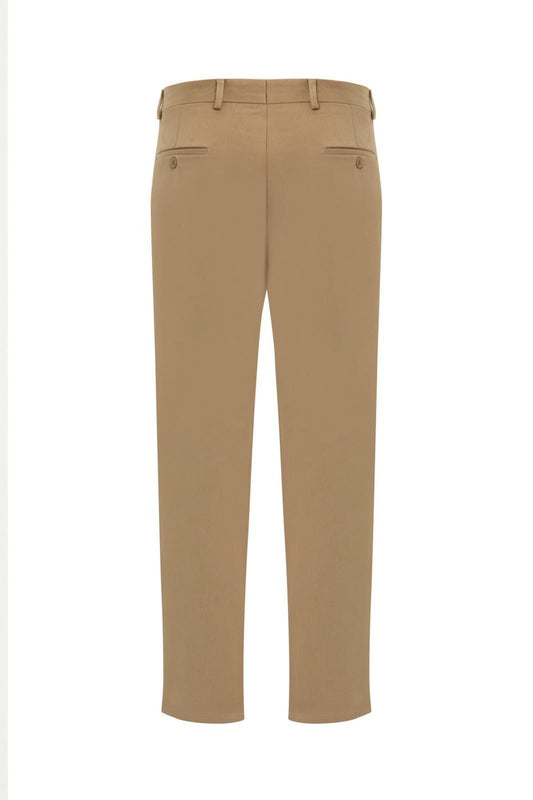 Erkek Slim Fit Klasik Kumaş Pantolon – Dar Kesim, Günlük ve Ofis Kullanımına Uygun Şık Tasarım - Bej