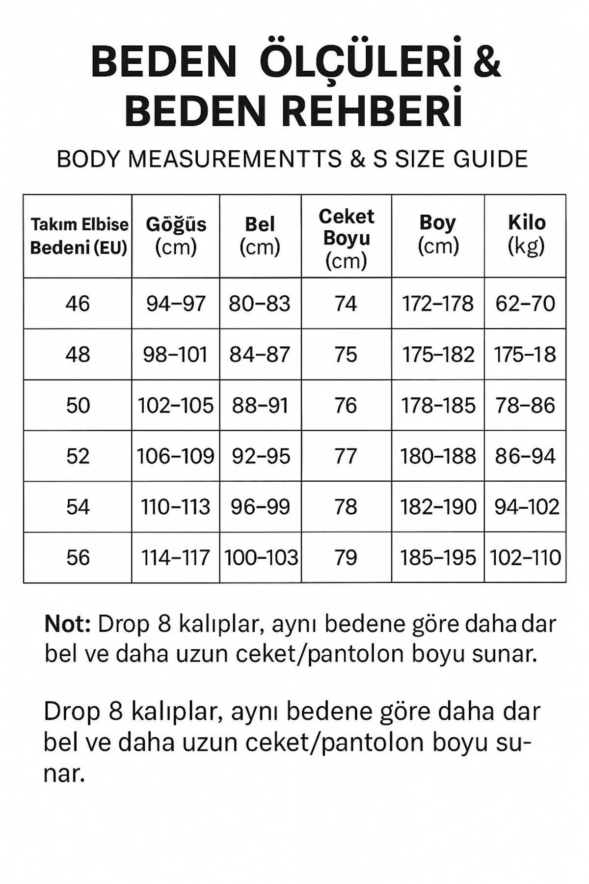 Erkek Regular Fit Poliviskon Takım Elbise – Drop 8 Uzun & İnce Vücut Tipi İçin Klasik Kesim - Gri