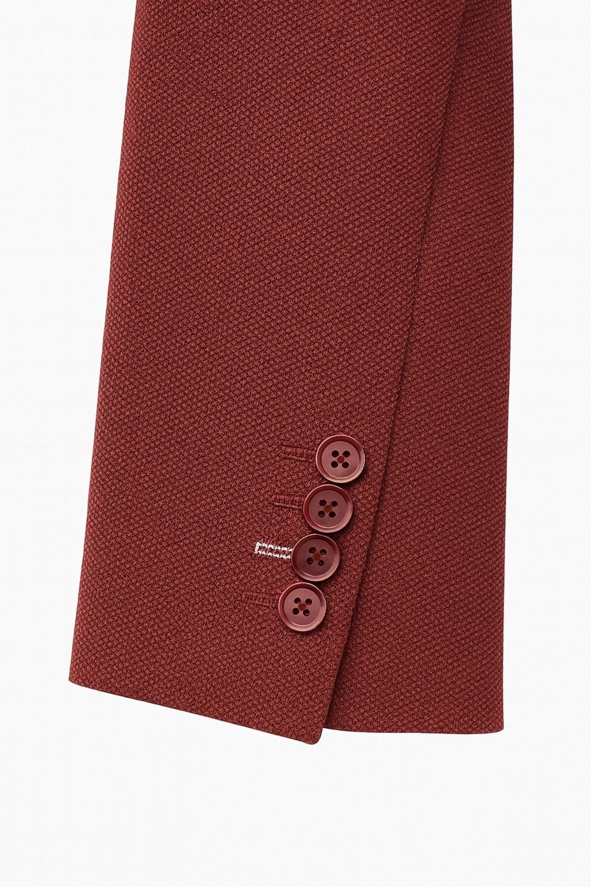 Bordo Erkek Tek Düğmeli Blazer Ceket – Dokulu Kumaş, Çift Yırtmaçlı Şık Tasarım - Bordo