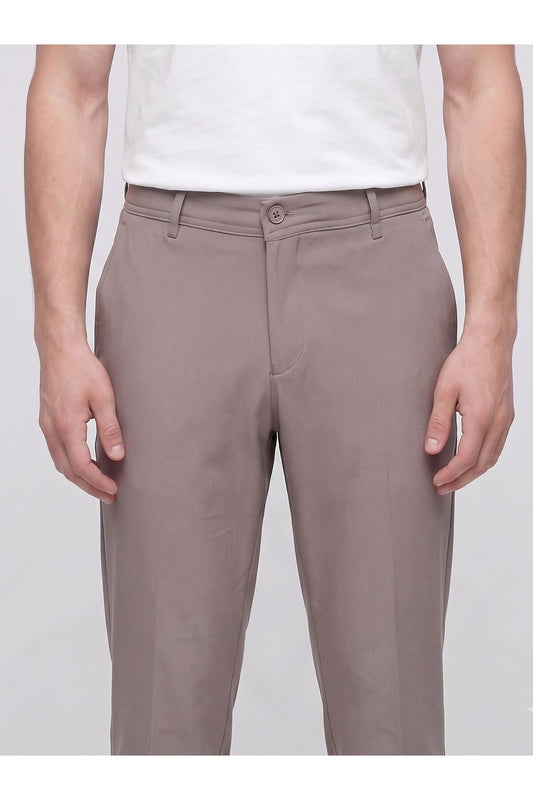Erkek Yazlık Bağcıklı Kumaş Pantolon – Slim Fit Rahat Kesim Günlük Pantolon - Turuncu