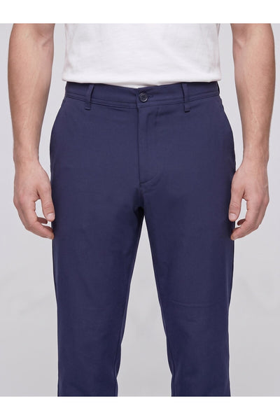 Erkek Yazlık Bağcıklı Kumaş Pantolon – Slim Fit Rahat Kesim Günlük Pantolon - Lacivert
