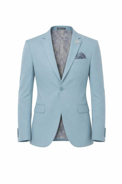 Erkek Mono Yaka Tek Düğmeli Çift Yırtmaçlı Blazer Ceket – Premium Dokuma Kumaş, 8 Renk - Turkuaz