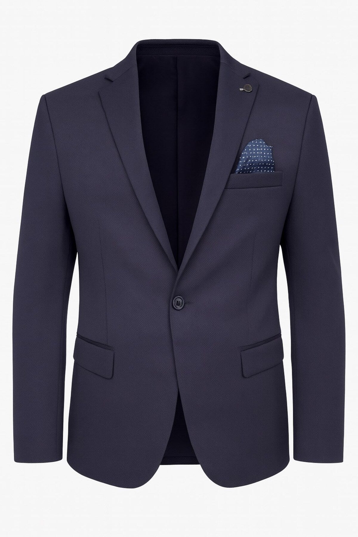 Erkek İtalyan Kesim Tek Düğmeli Blazer Ceket – Klasik ve Modern Şıklık - Lacivert
