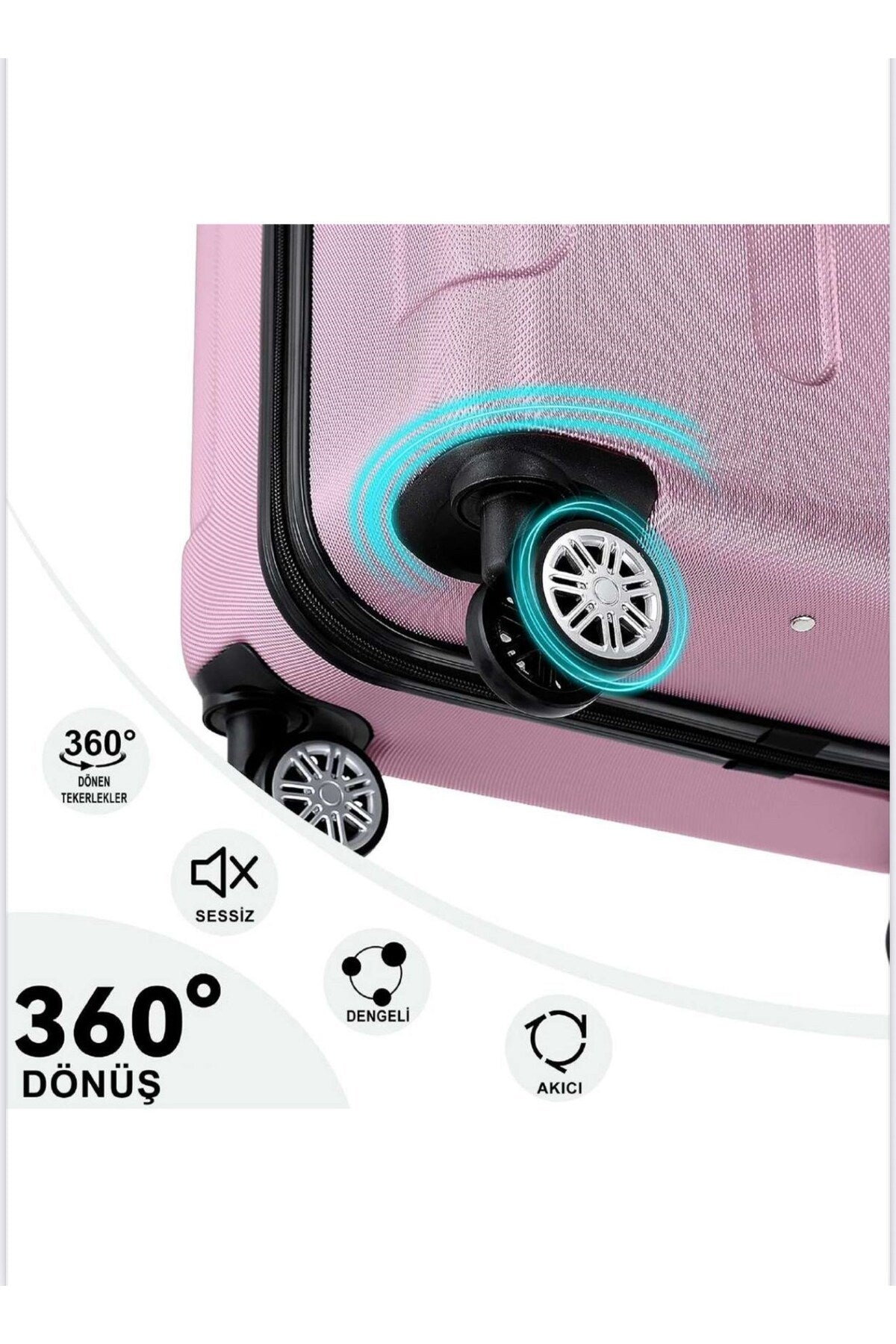 ABS Ultra Hafif Sert Kaplama Valiz Luna - Pembe