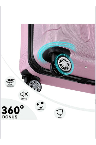 ABS Ultra Hafif Sert Kaplama Valiz Luna - Pembe