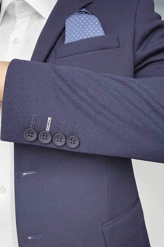Erkek İtalyan Kesim Tek Düğmeli Blazer Ceket – Klasik ve Modern Şıklık - Lacivert