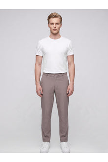 Erkek Yazlık Bağcıklı Kumaş Pantolon – Slim Fit Rahat Kesim Günlük Pantolon - Turuncu