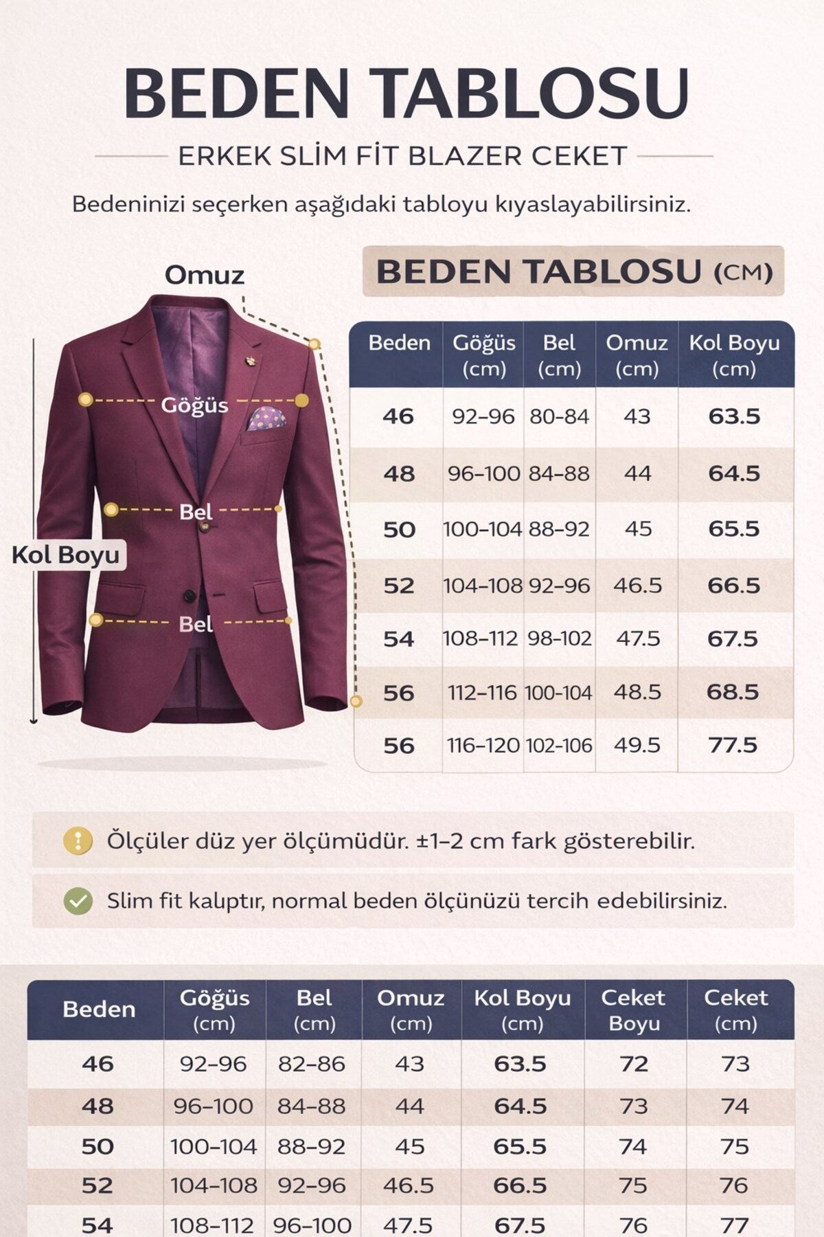 Erkek Mono Yaka Tek Düğmeli Çift Yırtmaçlı Blazer Ceket – Premium Dokuma Kumaş, 8 Renk - Kahverengi