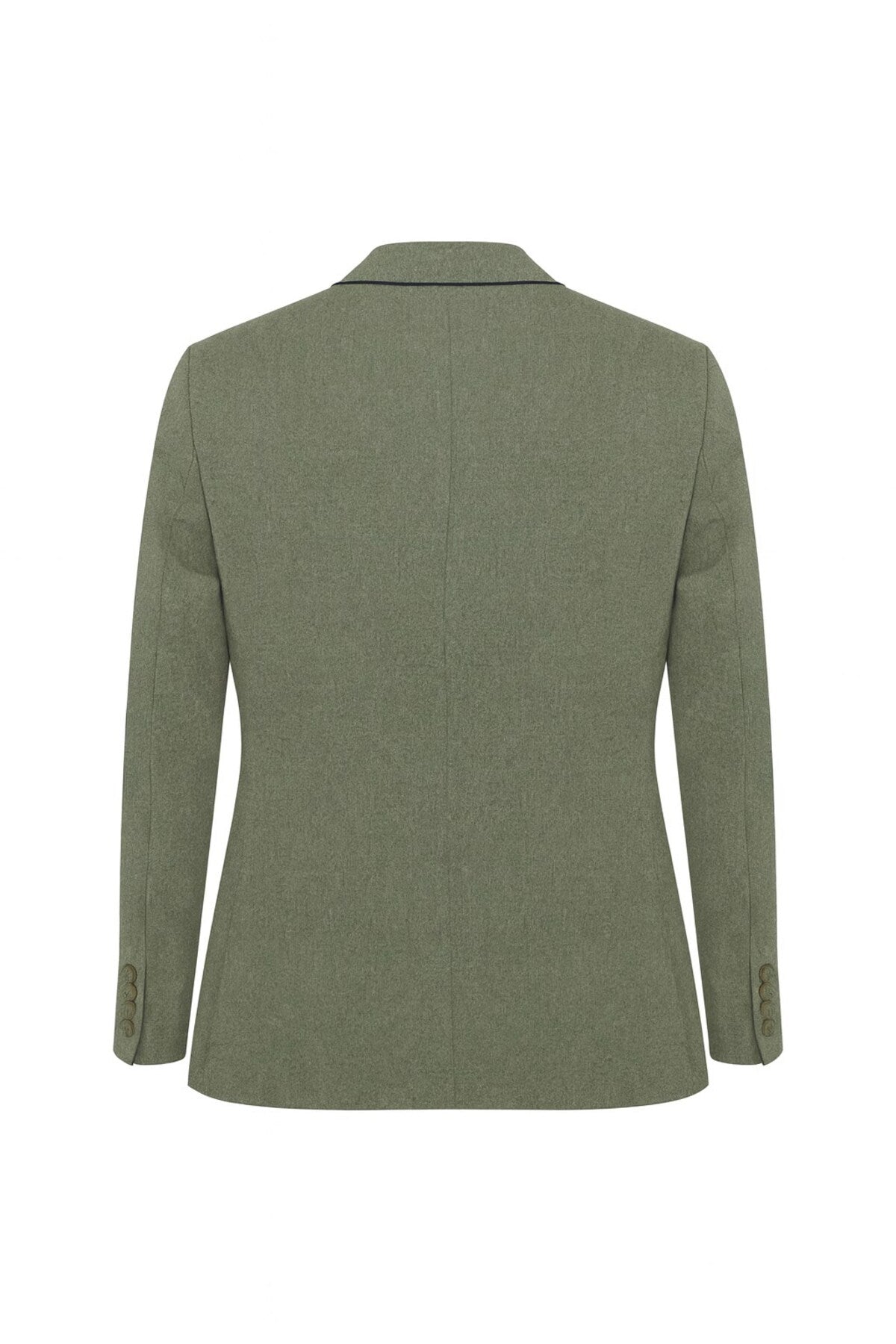 Erkek Slim Fit Blazer Ceket Tek Düğmeli Çift Yırtmaçlı Torba Cepli Yarım Astarlı - Haki