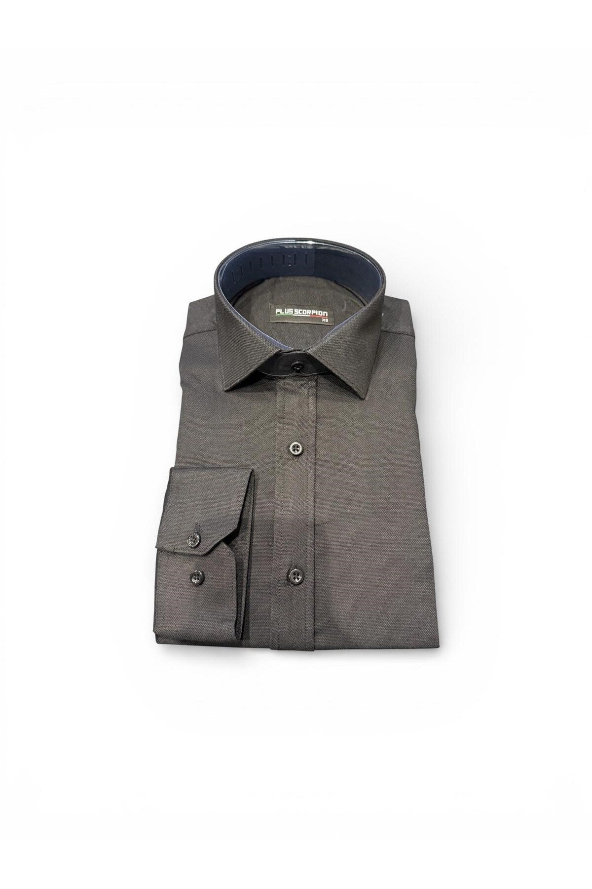 Erkek Beyaz Klasik Gömlek – Slim Fit, Düz Model, Şık Ofis & Günlük Kombin - Siyah
