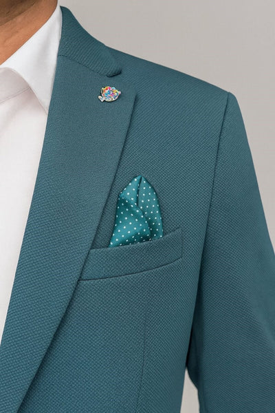 Petrol Yeşili Erkek Blazer Ceket – Esnek Comfort Kumaş, Slim Fit İtalyan Kesim Tek Düğmeli Model - Yeşil