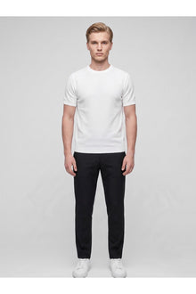 Erkek Bisiklet Yaka Kısa Kollu Triko Tişört – Slim Fit Modern Kesim Yazlık T-Shirt - Beyaz
