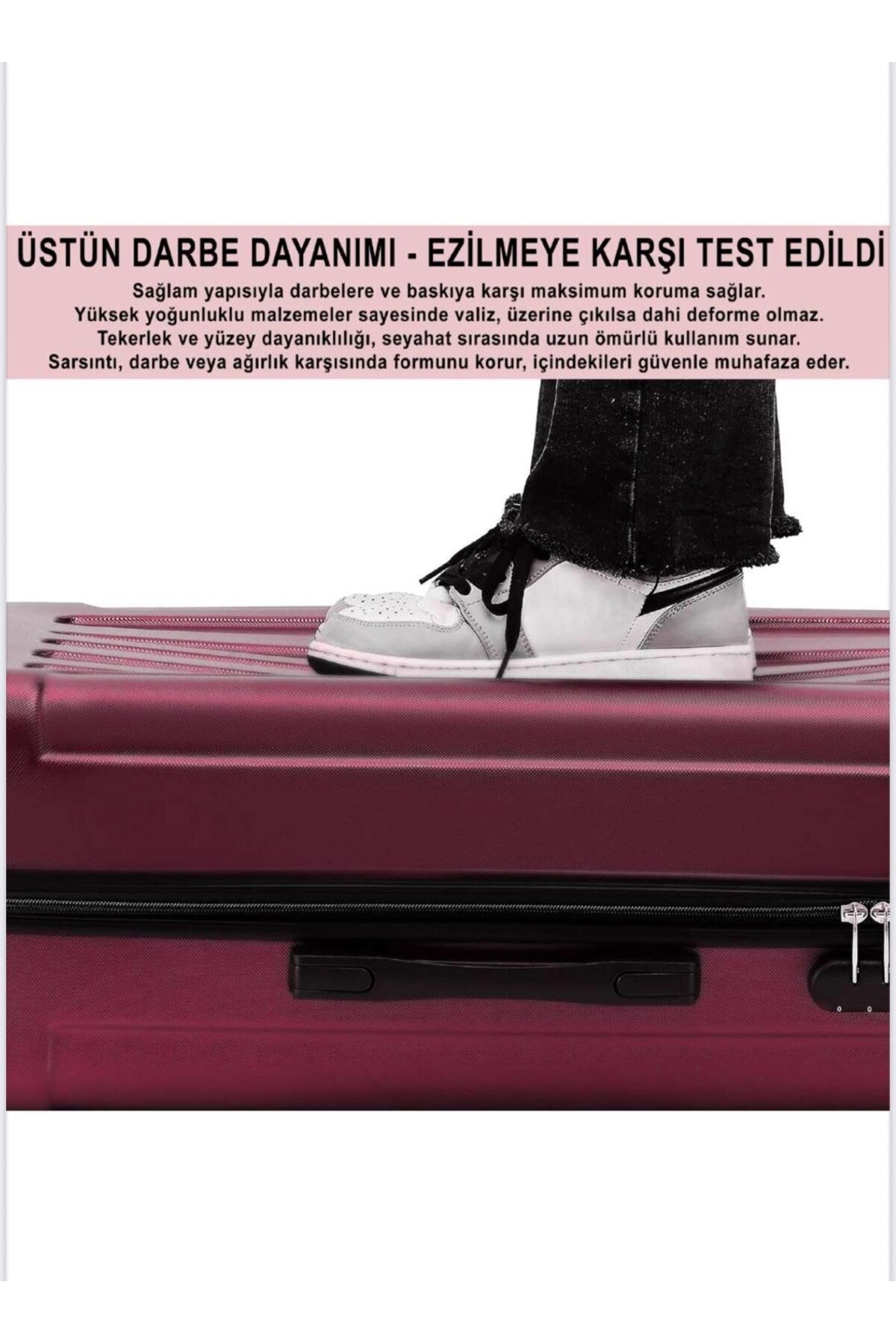 ABS Ultra Hafif Sert Kaplama Valiz Luna - Bordo