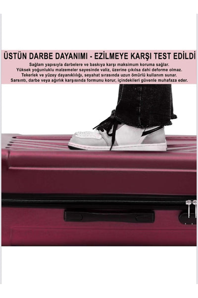 ABS Ultra Hafif Sert Kaplama Valiz Luna - Bordo