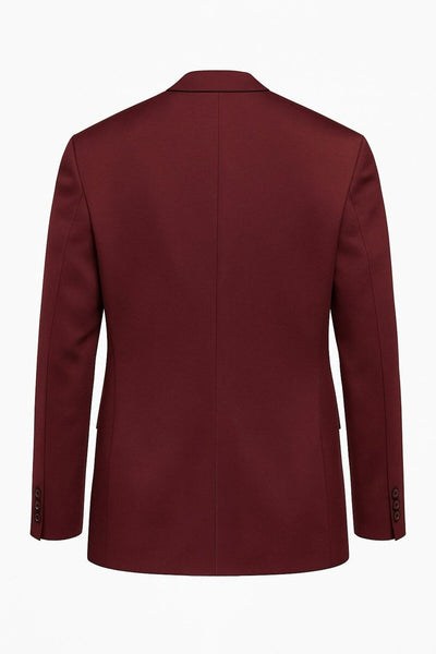 Bordo Erkek Tek Düğmeli Blazer Ceket – Dokulu Kumaş, Çift Yırtmaçlı Şık Tasarım - Bordo