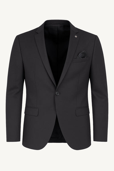 Erkek Siyah Blazer Ceket – İtalyan Kesim, Tek Düğmeli,Çift Yırtmaçlı Şık Klasik Model - Siyah