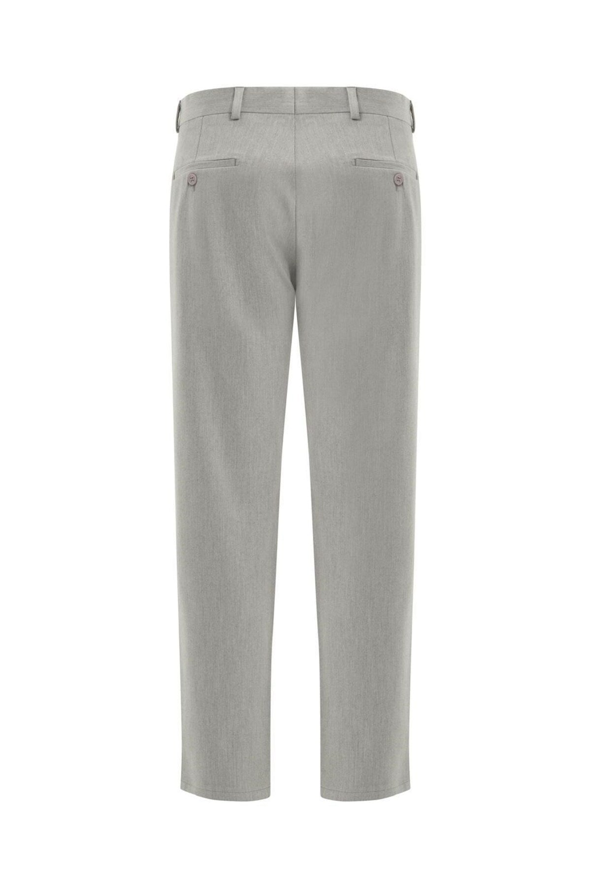 Erkek Slim Fit Klasik Kumaş Pantolon – Dar Kesim, Günlük ve Ofis Kullanımına Uygun Şık Tasarım - Gri