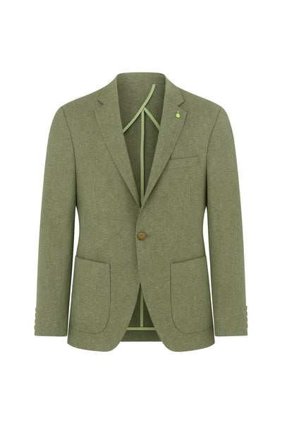 Erkek Slim Fit Blazer Ceket Tek Düğmeli Çift Yırtmaçlı Torba Cepli Yarım Astarlı - Haki