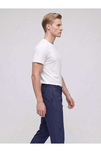 Erkek Yazlık Bağcıklı Kumaş Pantolon – Slim Fit Rahat Kesim Günlük Pantolon - Lacivert