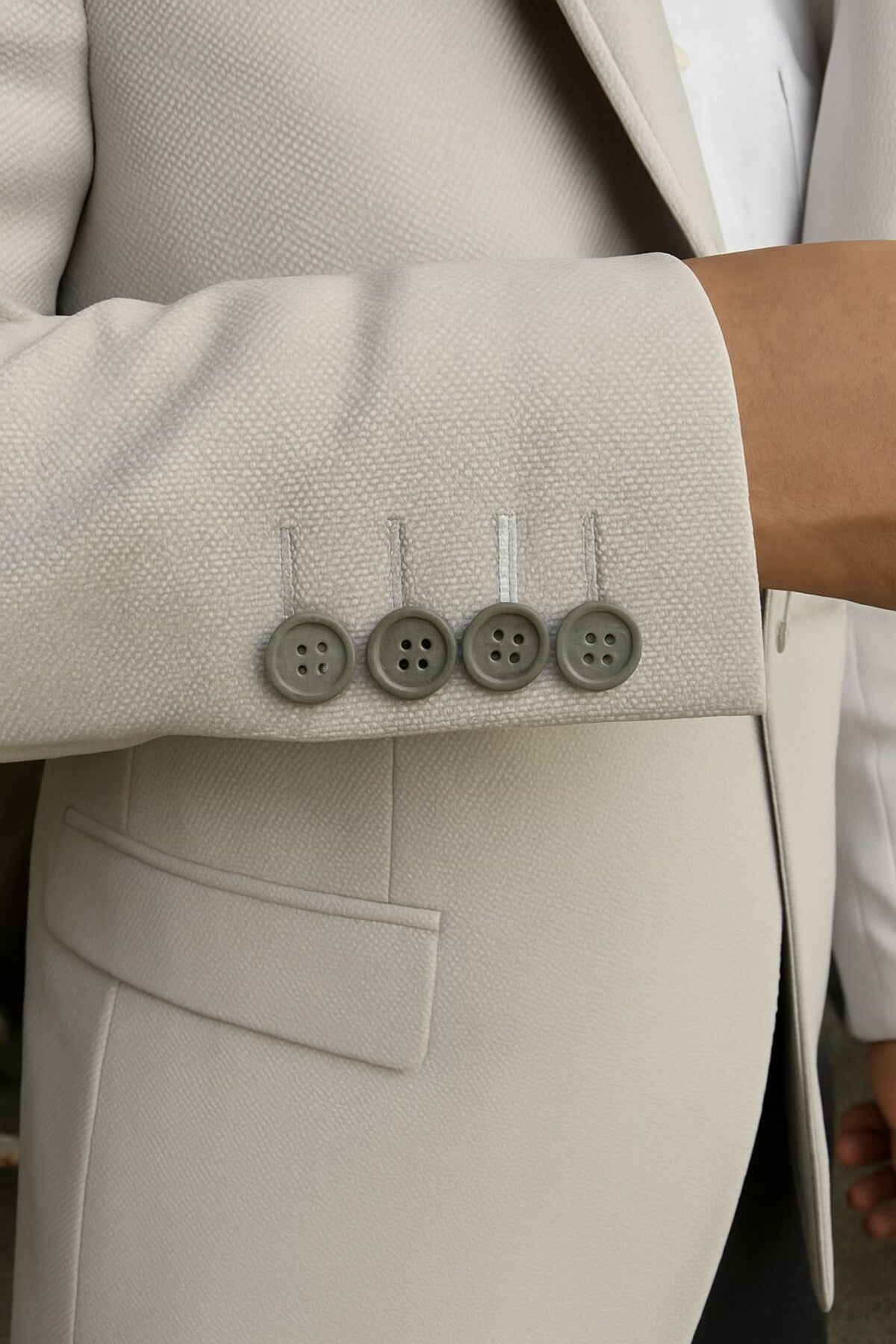 Erkek Açık Gri Blazer Ceket – Slim Fit, Şık ve Hafif Kumaş, Tek Düğmeli - Gri