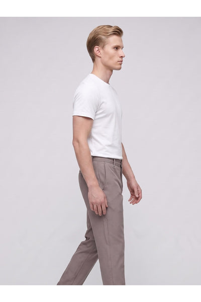 Erkek Yazlık Bağcıklı Kumaş Pantolon – Slim Fit Rahat Kesim Günlük Pantolon - Turuncu