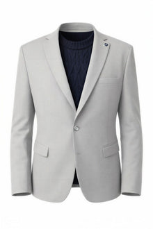 Erkek Açık Füme Slim Fit Blazer Ceket – Tek Düğme, Modern Kesim - Gri