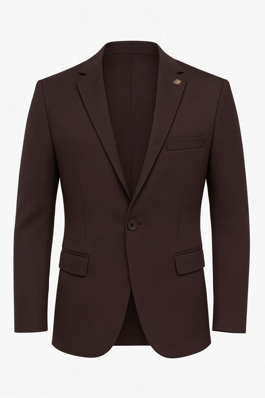 Kahverengi Erkek Slim Fit Blazer Ceket – Şık, Modern, Günlük ve Ofis Kombinlerine Uygun Tek Düğmeli - Kahverengi