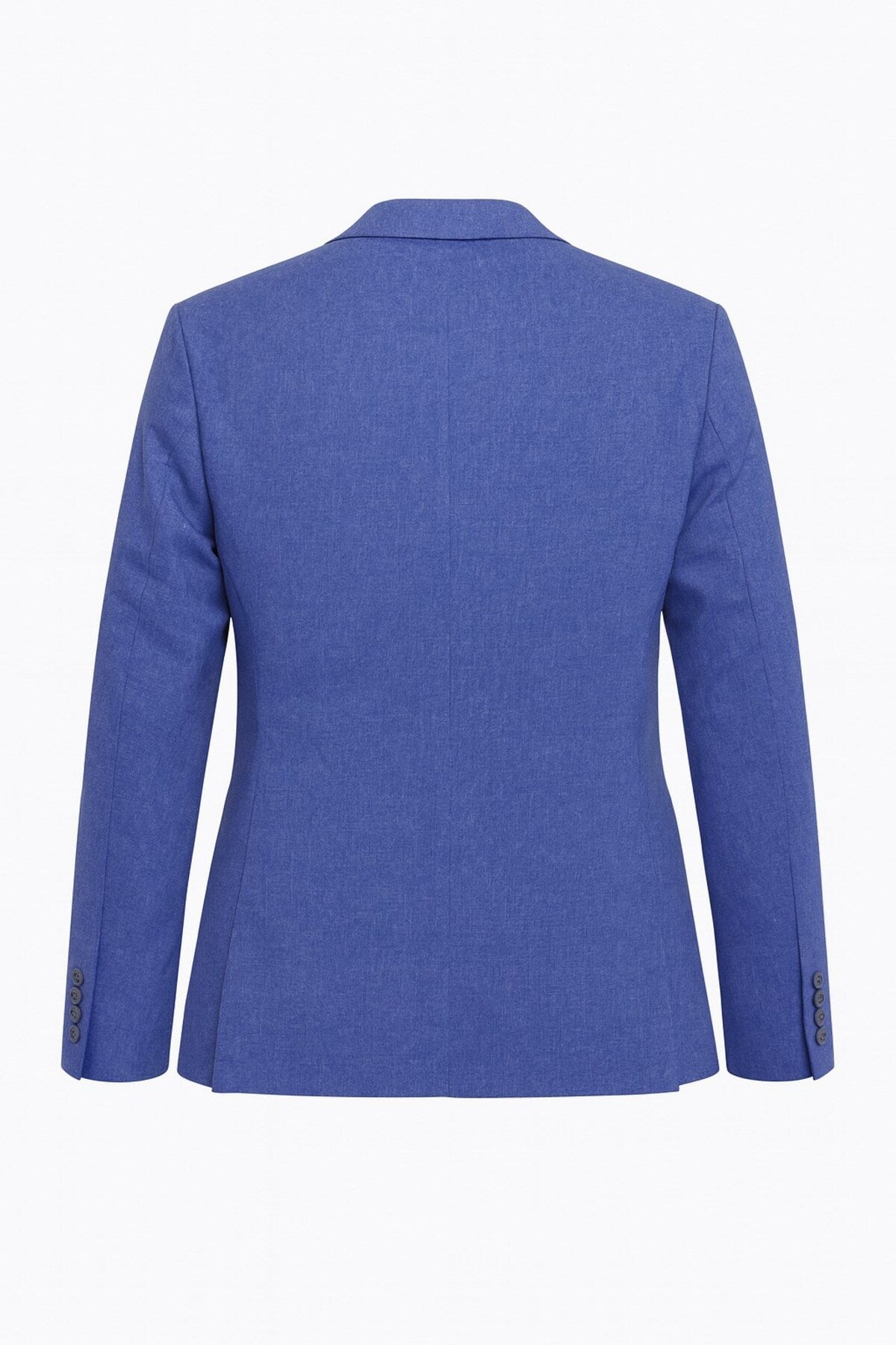 Erkek Slim Fit Blazer Ceket Tek Düğmeli Çift Yırtmaçlı Torba Cepli Yarım Astarlı - Mavi
