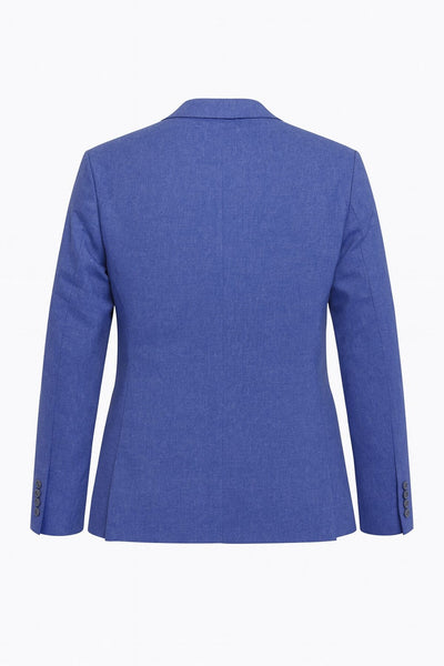 Erkek Slim Fit Blazer Ceket Tek Düğmeli Çift Yırtmaçlı Torba Cepli Yarım Astarlı - Mavi